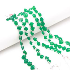 Perles en onyx vert en forme de feuille, pierres précieuses naturelles sculptées à la main pour la fabrication de bijoux, 10-11 mm, brin de 8 pouces, vente en gros en Inde - Product Image 6