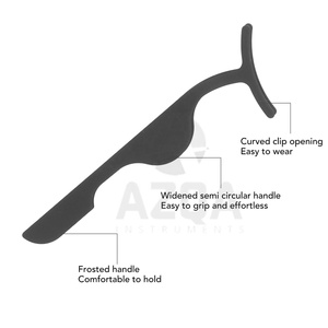 Pinzas Profesionales para Extensión de Pestañas, de Acero Inoxidable con Recubrimiento Negro, Punta Lisa, Agarre Perfecto, Precisión para Salón - Product Image 6
