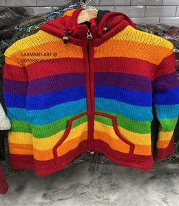 Vestes d'hiver en laine népalaise sweats à capuche d'Inde vestes d'hiver en laine teintées à fermeture éclair vestes patchwork veste népalaise laine polaire - Product Image 1