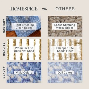 Reversible Braided Jute <b>Rug</b> | Modern Boho Beige Natural Fiber Carpet for <b>Rustic</b> Farmhouse Interiors - Product Image 6