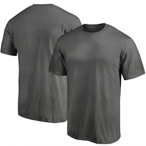 T-shirt d'été respirant et sportif pour homme, gris foncé, 100 % coton jersey, manches courtes, coupe classique, séchage rapide, col rond, OEM - Product Image 1