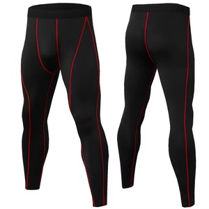 Custom Wholesale Mens Gym Fitness <b>Slim</b> Fit Sweatpants High Stretch Elastic Waist Quick Dry Compression <b>Leggings</b> Full Length - Product Image 5