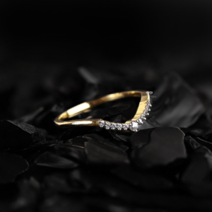 Curved Diamond Wedding Band V Shape Lab Grown Diamond <b>Ring</b> Curved <b>Stacking</b> Band Chevron Bridal <b>Ring</b> Anniversary Gift Wholesale - Product Image 2