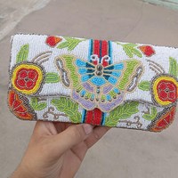 Pochette de soirée personnalisée à fleurs et perles, sac à main de créateur pour femme, sacs de luxe pour fêtes