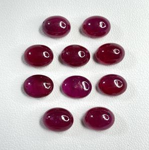 Fine Quality 100% Natural Reddish Pink <b>Ruby</b> Cabochon 7x9mm Heat-Treated Oval Shape Loose Gemstone for Jewelry Making - Product Image 2