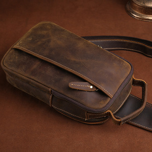 Bolsos de Hombro de Cuero Genuino Personalizados para Hombre, Bolsos de Pecho, Bolsos de Mensajero de Cuero Vintage. - Product Image 3