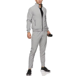 Chándal Gris para Hombre, Manga Larga, Color Sólido, Informal, para Otoño, con Bolsillos Laterales, Transpirable, Corte Regular - Product Image 3