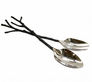 Cucharas de servir creativas de acero inoxidable con acabado espejo, mango largo, diseño nórdico para uso en fiestas, hogar y hoteles. - Product Image 1