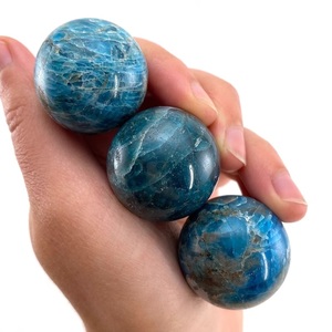 Chakralume Natural Neon Blue Apatite Sphere <b>Crystal</b> <b>Ball</b> Healing Stone for Reiki Meditation & Feng Shui Energy Decor Wholesale - Product Image 4