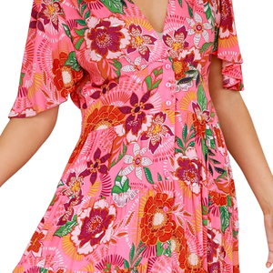 Vestido largo informal de verano con estampado floral para mujer - Product Image 5