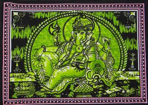 ผ้าปูโต๊ะลายพระพิฆเนศ ขนาด 40x30 นิ้ว ผ้าฝ้ายทำมือ หลายสี ผลิตโดยผู้ผลิตชาวอินเดีย - Product Image 4