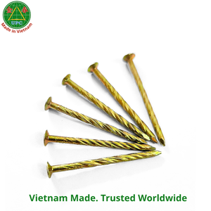 1-3/8 Inch Yellow Plated Steel Industrial Grade <b>Nails</b> with Checkered Head & Ring Shank United <b>Nail</b> Brand Made in Vietnam - Product Image 4
