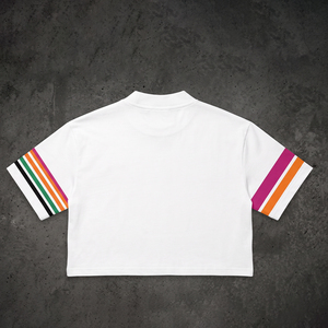 Custom <b>Men's</b> White <b>Crop</b> <b>Top</b> T-Shirt O-Neck Short Sleeve Solid Breathable Canvas Front Logo Streetwear Heavyweight Regular Fit - Product Image 2