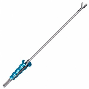 Forceps russes de qualité supérieure, courbés à gauche, tige ovale de 5 mm, pointes dentelées, longueur de travail de 25 cm, longueur totale de 35 cm – ZETOMEDPRO - Product Image 2