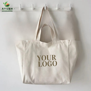 Bolsa de tela personalizada impresa, hecha de 100% algodón, para compras diarias y viajes, con logotipo y tamaño personalizados. - Product Image 1