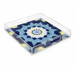 Bandeja de Servicio Acrílica Clásica Hecha a Mano con Diseño Impreso, Bandeja para Servir Alimentos con Asa, Calidad Estándar a Precio Accesible - Product Image 5