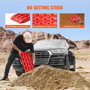 2PCS Short Red Traction <b>Boards</b> with PP Storage Bag for Mud Snow <b>Sand</b> Ladders & Ramps - Product Image 5