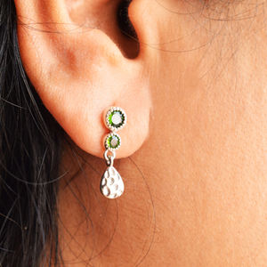 Pendientes Colgantes de Plata de Ley 925 con Gema de Cornalina Roja Redonda Facetada, Pendientes Finos para Cumpleaños, Regalos de Joyería para Mujer - Product Image 2