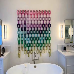 Escultura Colgante de Pared de Eslabones de Resina Acrílica con Degradado, Gran Escultura de Plástico con Cadenas Entrelazadas para Decoración de Baño, Venta al por Mayor - Product Image 1