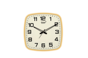 Large Display <b>Square</b> Wall Clock – Quartz Movement Non-Ticking <b>Battery</b> Operated Clock – Ivory & White Options - Product Image 5