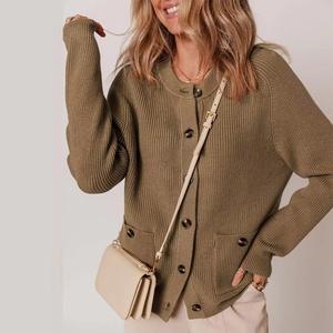 Hot Sale Winter Women's Oversized <b>Cardigan</b> <b>Sweater</b> Comfortable Soft Knitted Casual Long Sleeve Vintage High Quality Wholesale - Product Image 1