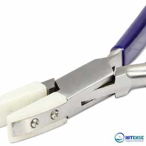 Alicates de punta plana de doble mordaza de nailon, sin marcas, de acero al carbono, con mango de PVC azul, sin resorte, herramienta para hacer joyas - Product Image 4