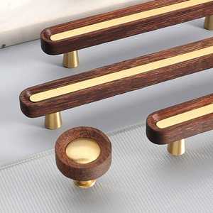Modern Wooden Cabinet <b>Pulls</b> <b>Bar</b> Shape Minimalist Design Brass Hardware <b>for</b> Kitchen Drawer Handles Durable Furniture Handle - Product Image 4