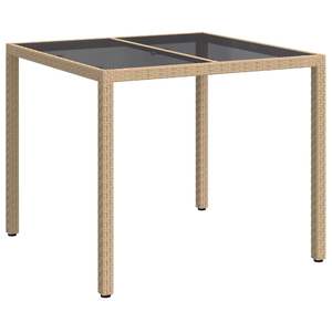Mesa de Comedor de Jardín de Ratán Sintético Beige de 35.4'' x 35.4'' x 29.5'' para Exteriores - Product Image 2