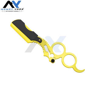 Rasoir à lame droite simple pour hommes, rasoir de barbier professionnel, couteau à raser pour salon et usage domestique, jaune citron - Product Image 2