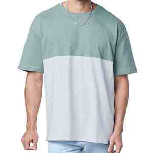 เสื้อยืดผู้ชายทรงหลวม คอตตอนถัก 100% ไหล่ตก พิมพ์ลายตามสั่ง เนื้อผ้าระบายอากาศ แห้งเร็ว - Product Image 1
