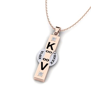 Wholesale Silver + moissanite plated <b>Letter</b> Pendant white <b>Charm</b> Crystal Hip hop Style Unisex Jewelry pendant - Product Image 2