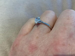 Anillo de compromiso de moissanita de 2 quilates con corte de pera para mujer, plata 925 original, regalo sorpresa para parejas - Product Image 6