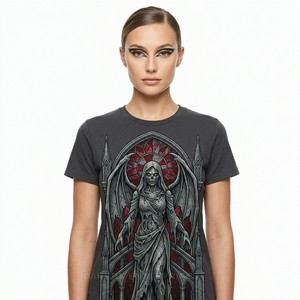 Custom Women <b>Gothic</b> Angel T <b>Shirt</b> Statue Graphic Print Dark Aesthetic Vintage Cotton Tee Female Streetwear Apparel Manufacturer - Product Image 1