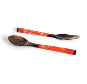 Ensemble de saladiers en corne au design classique, écologiques, compatibles lave-vaisselle, avec cuillères à salade pour la maison et les restaurants, prix bas - Product Image 3