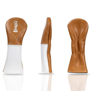 MAKUM INTERNATIONAL Funda para la Cabeza del Palo de Golf Old Tom, de Cuero Marrón y Blanco, con Logotipo Grabado, Cierre Elástico Duradero y Autoadhesivo - Product Image 5