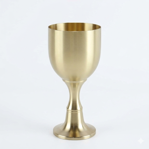 Copa Kiddush de Metal Color Oro Rosa de Alta Calidad, Copa para Shabbat, Bodas, Hogar, Ecológica, Sostenible, Color Personalizable, Arte Moderno - Product Image 2