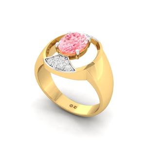 Bague de fiançailles pour femme en or plaqué 10 carats avec diamants cultivés en laboratoire, coupe ronde ovale, luxe exquis - Product Image 1