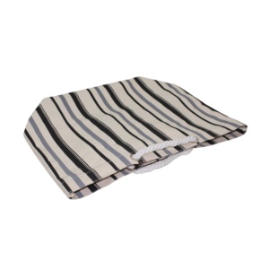 Sac de plage en toile naturelle 12 oz, très populaire, avec poignée en corde torsadée, imprimé à rayures multicolores et poche intérieure zippée suspendue - Product Image 5