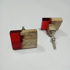 Luxury Design Eco-Friendly Resin Decoupage Drawer <b>Door</b> Cabinet <b>Knobs</b> & Pull Handles with <b>Glass</b> Cloche Wood Accents for Furniture - Product Image 4