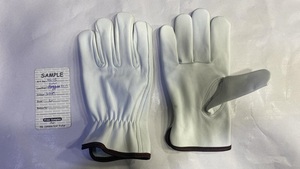 Gants de sécurité en cuir de vache blanc certifiés CE catégorie 2, gants de travail en cuir pleine fleur, gants de conduite, protection générale pour les mains. - Product Image 4