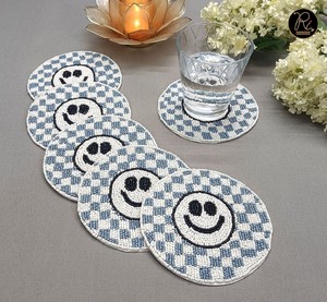 New Designs Indian Handmade <b>Beaded</b> Glass <b>Coasters</b> for Wedding and Christmas Party Table Decor by glowin fashion - Product Image 2