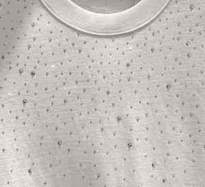 GSI Made Mens <b>White</b> Short Sleeve O-Neck T-<b>Shirt</b> With Glitter Dot Print Casual Regular <b>Fit</b> 100% Cotton Jersey Fabric Breathable - Product Image 3