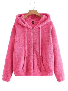 2024 High Quality Women's <b>Sherpa</b> Fleece Zip-Up <b>Hoodie</b> 100% Cotton Soft Trendy Winter Outdoor Fashion Custom Logo Embroidery 200g - Product Image 5