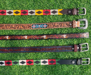 Cinturón resistente con cuentas de cuero mecanizado a mano de alta calidad Cinturón de diseño de lujo con cuentas personalizadas de cuero de vaca Premium para hombres y mujeres - Product Image 3