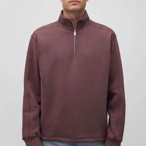 Sudadera de cuello alto con cremallera de 1/4 para hombre, 100% algodón, transpirable, para gimnasio y fitness, negra, lavada a la piedra, 200g, forro polar, personalizada, para entrenamiento al aire libre, venta al por mayor - Product Image 2