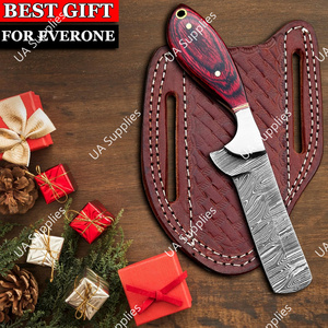 Couteau de boucher professionnel Full Tang en acier Damas avec manche en bois Pakka, idéal pour la chasse, le camping et le style western, support OEM/ODM - Product Image 5