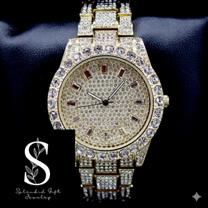 Reloj de Diamantes Totalmente Cubierto de Diamantes, Reloj Automático de Diamantes Moissanite, Reloj Sólido Estilo Hip Hop para Joyería de Moda Masculina - Product Image 1