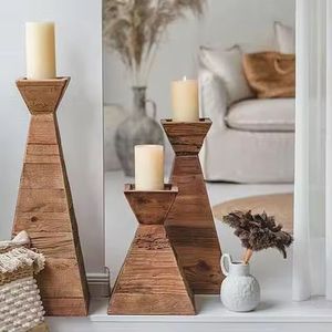 Décoration de salon, supports à bougies en bois faits à la main pour la décoration de la maison, design unique, porte-bougie en bois de manguier pour Noël et anniversaire - Product Image 3