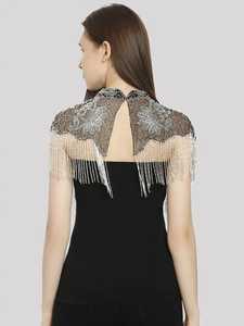 Silk Embroidery Beaded Fringe <b>Cape</b> Wrap Shoulder Cover for <b>Women</b> Wedding Party Decorative Bolero Adult - Product Image 5