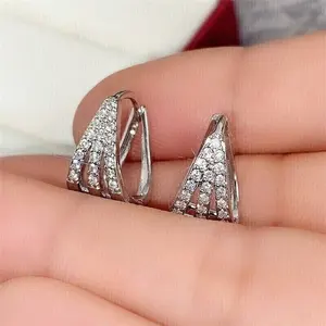 Pendientes de Aro de Moissanita, Plata de Ley 925, Aspecto de Diamante de Lujo, Joyería para Mujer, Regalo - Product Image 5